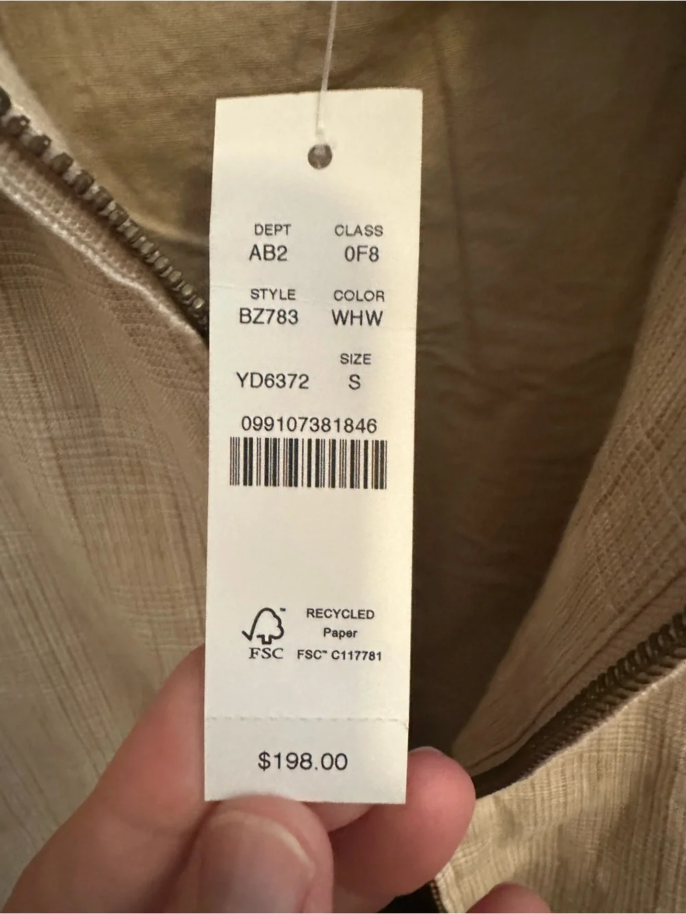 NWT Men’s Harrington Linen Jacket - Size Small